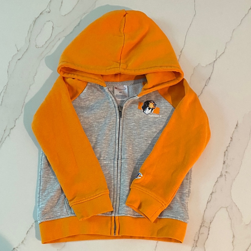 Kids Tennessee Vols Orange and Gray Zip-Up Hoodie with Smokey